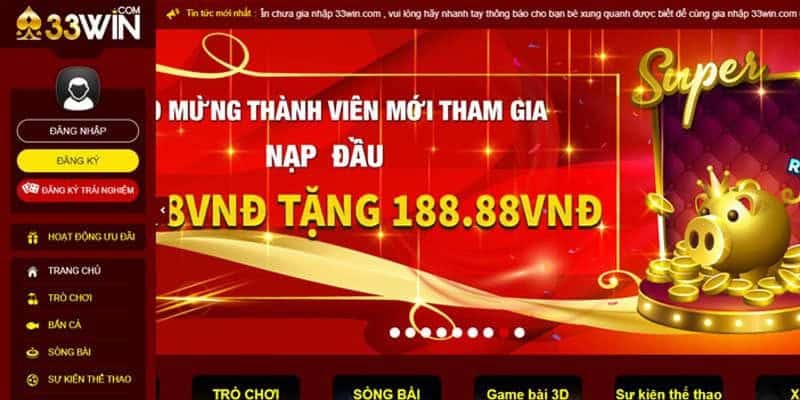 33Win 50 Hệ thống khuyến mãi đa dạng
